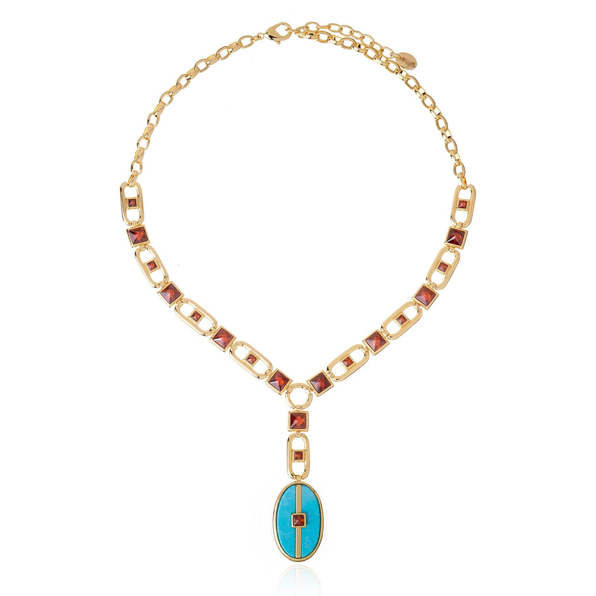 Inspire Drop Necklace Blue Howlite