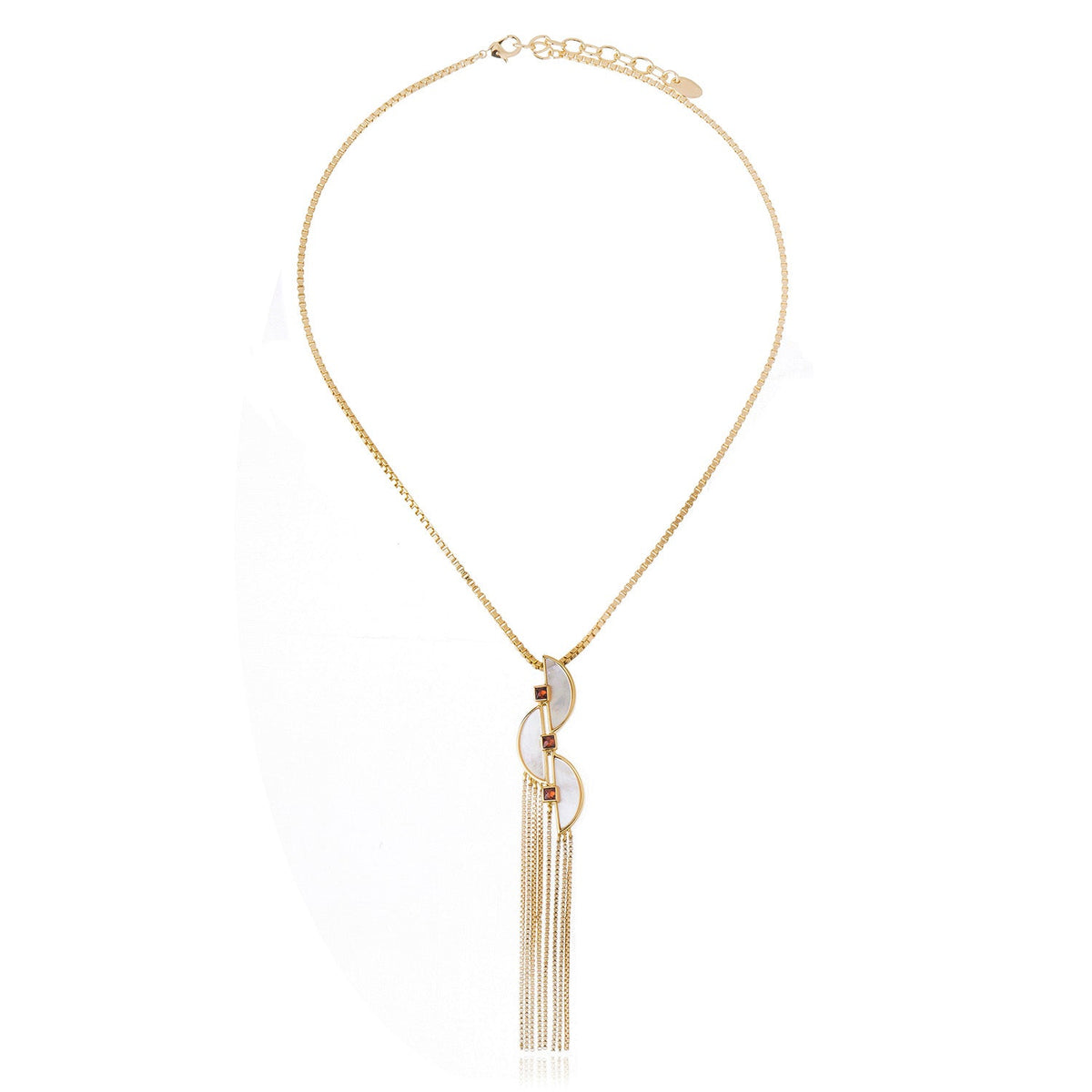 Connection Fringe Necklace White Mother of Pearl