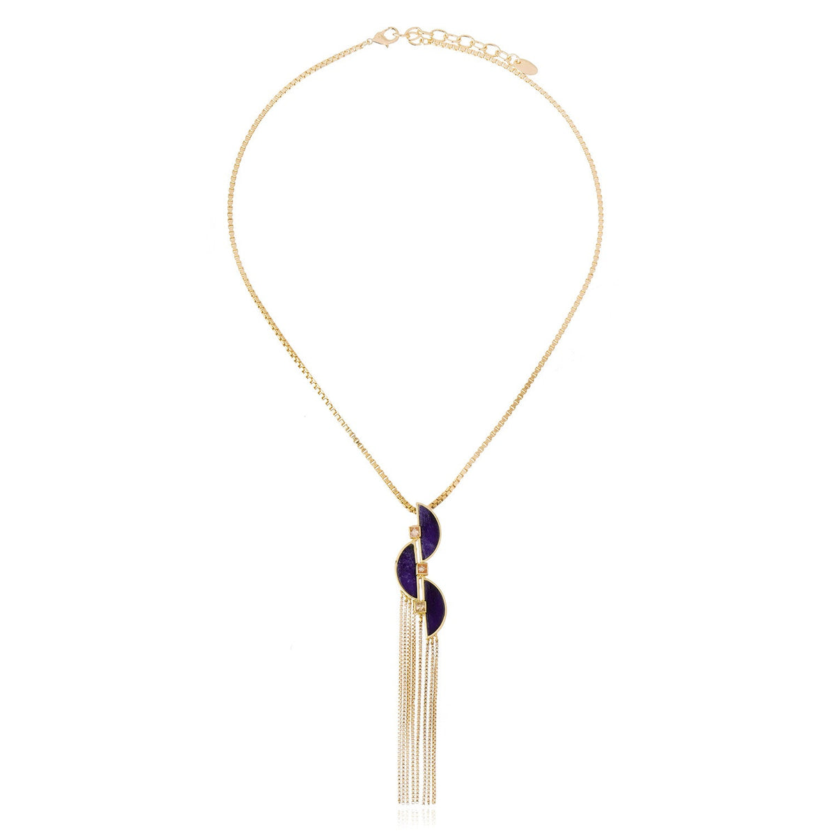 Connection Fringe Necklace Sodalite