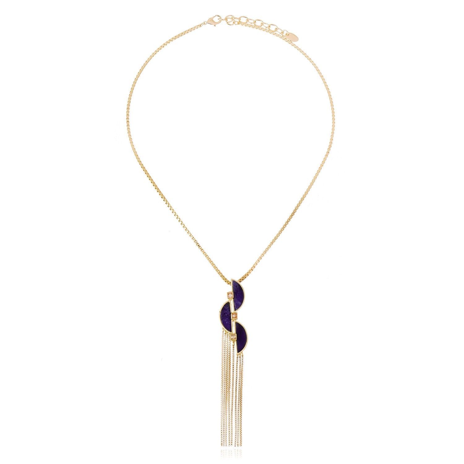 Connection Fringe Necklace Sodalite