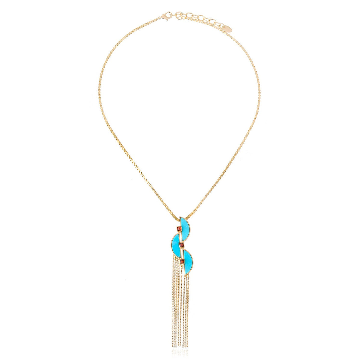 Connection Fringe Necklace Blue Howlite