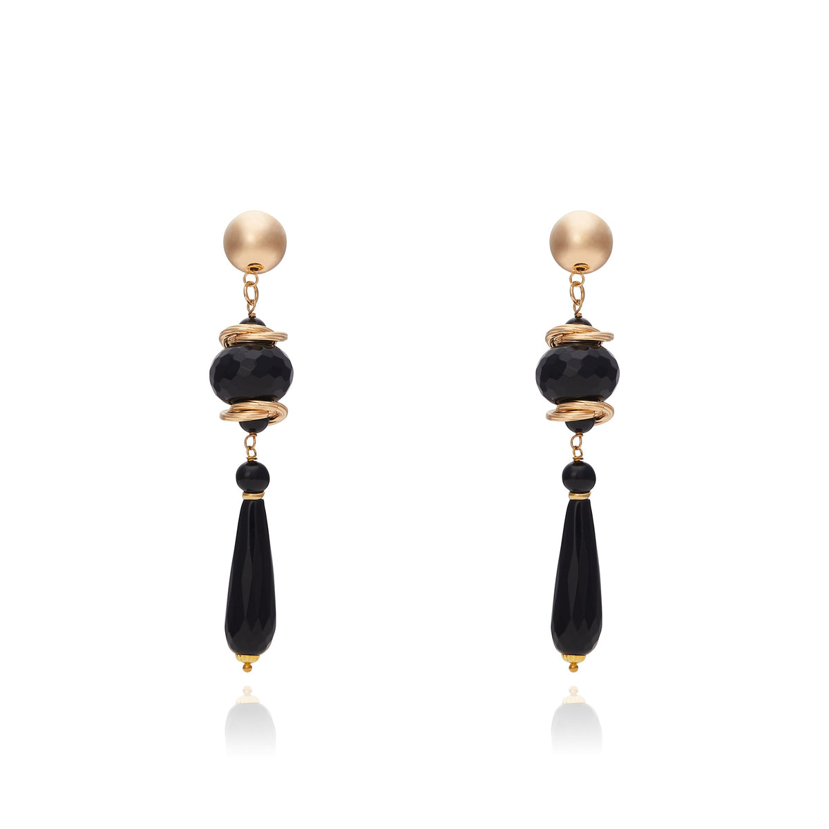 Taj Mahal Medium Earring - Black