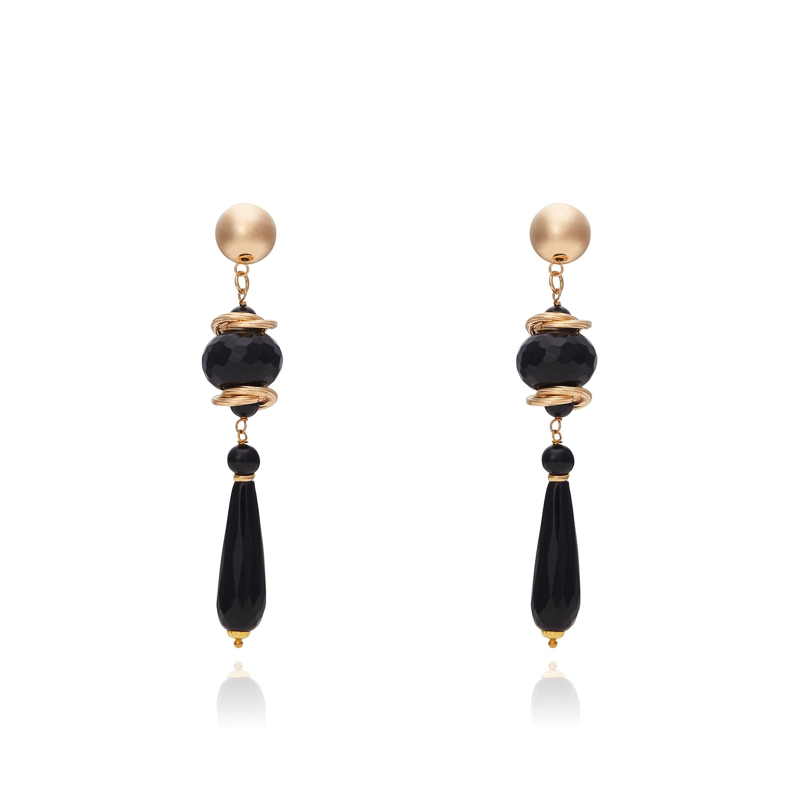 Taj Mahal Medium Earring - Black