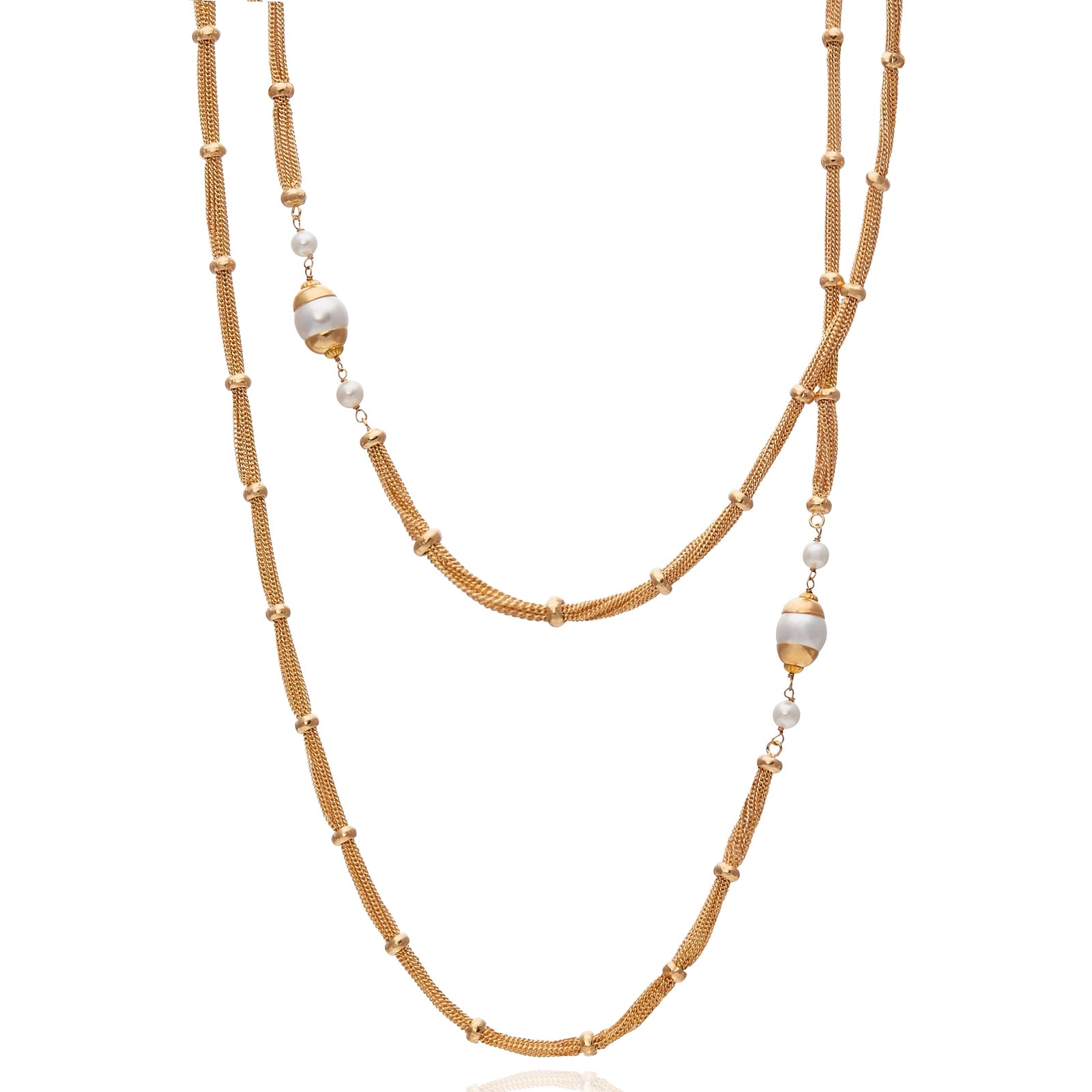 Taj Mahal Long Necklace - Pearl