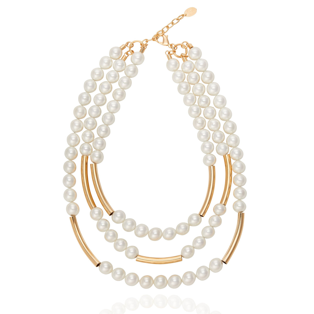 Taj Mahal Trio Necklace - Pearl