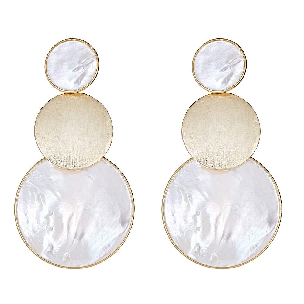 Pebble Stack Earring - White Mother of Pearl