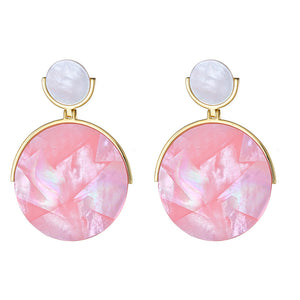 Mother of Pearl Disc Earring
