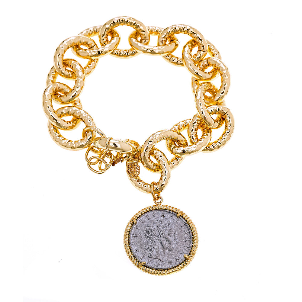 Lexi Hammered Chain Bracelet 18K Gold Plated