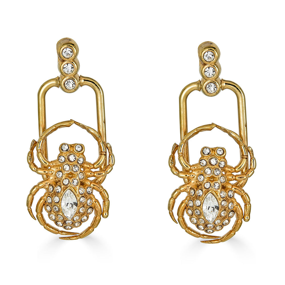 Spider Drop Earring - Gold