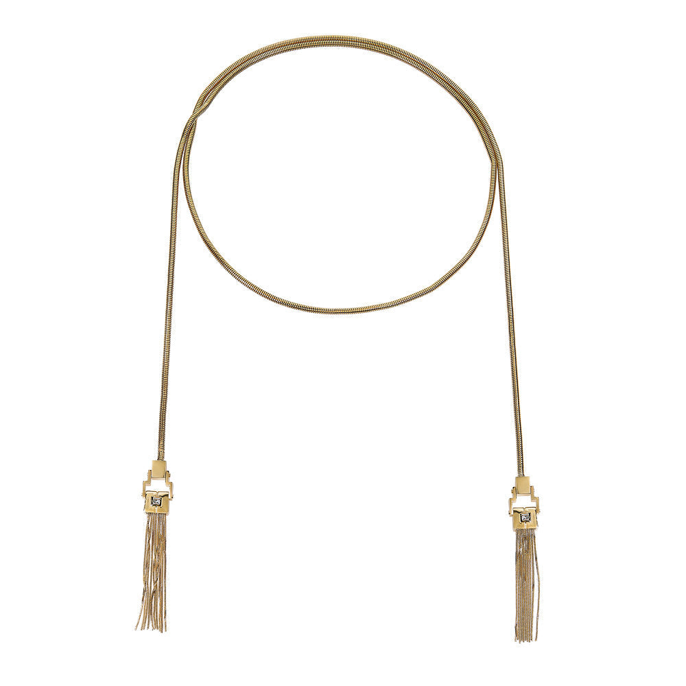 Modern Fringe Necklace - Gold