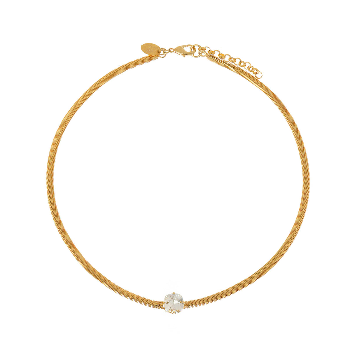 Round Gem Necklace Gold