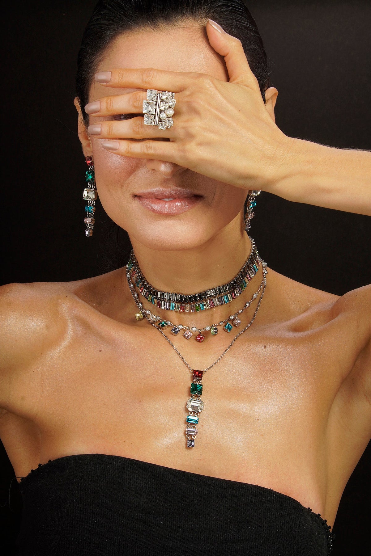 Alice Necklace - Multi Silver