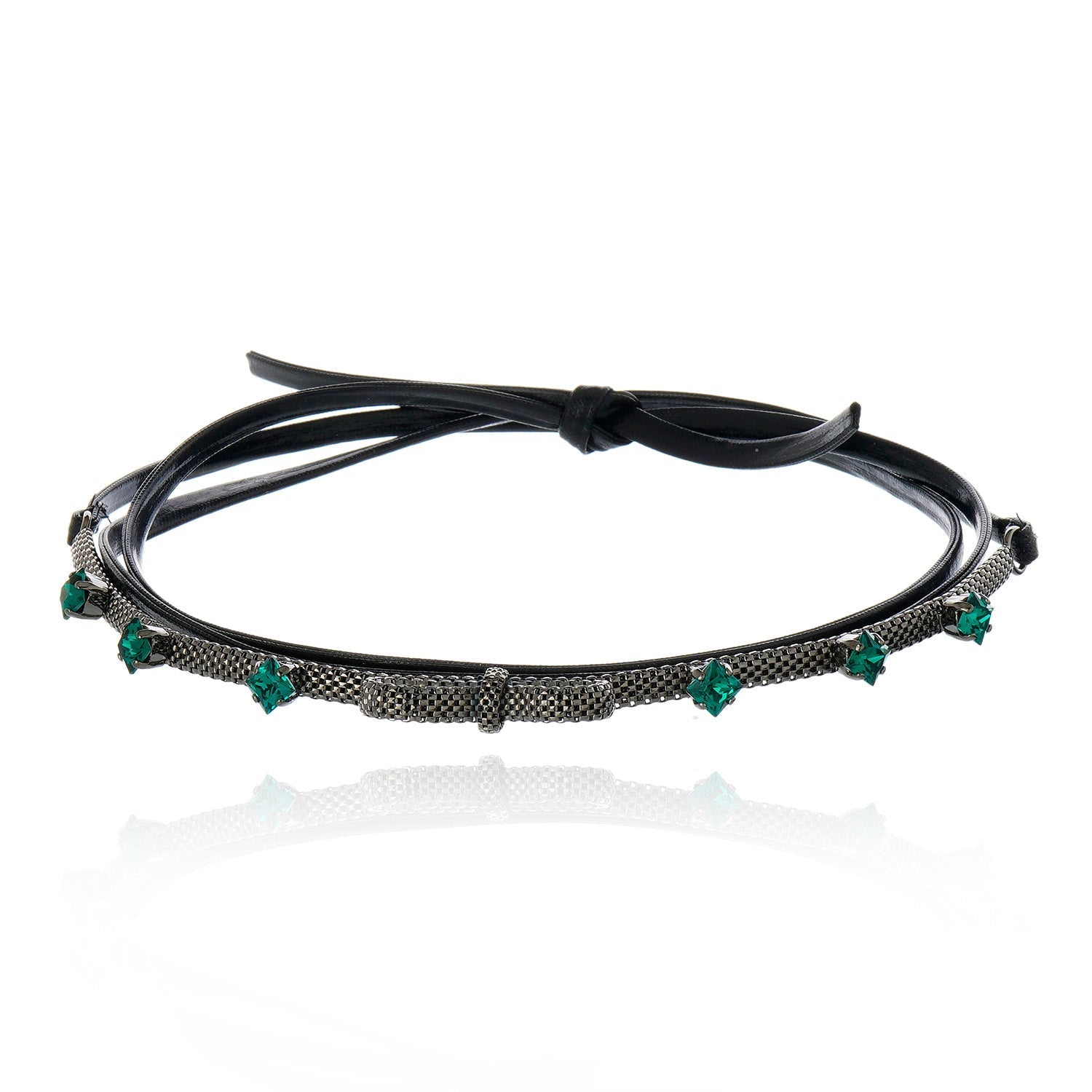 Grace Leather Choker Graphite