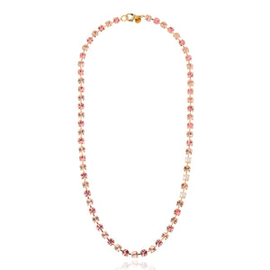 Dazzling Infinity Necklace - Pink Crystal Gold