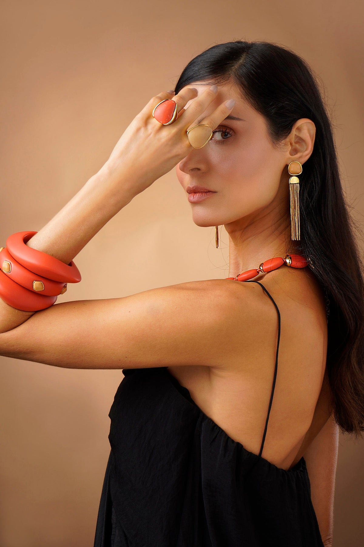 Organic Resin Ring - Coral