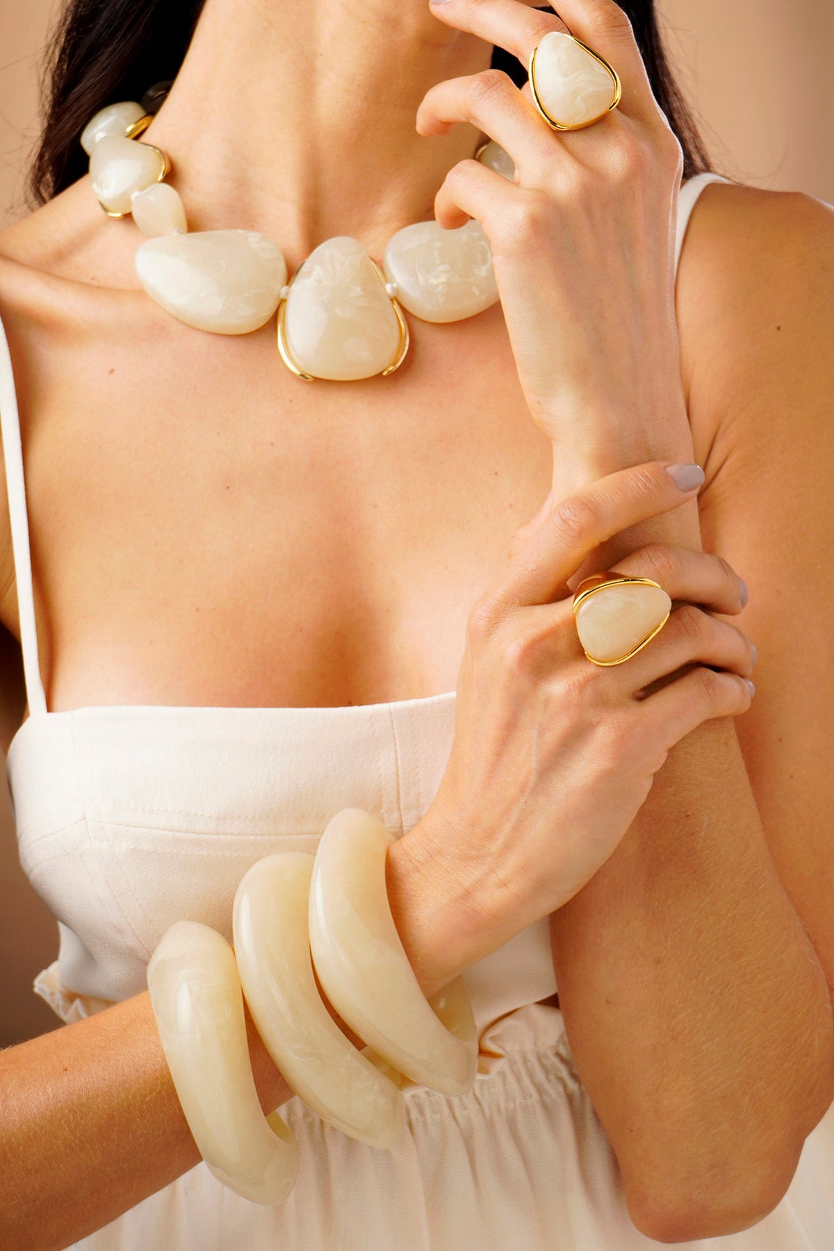 Max Wave Resin Bangle - Sand