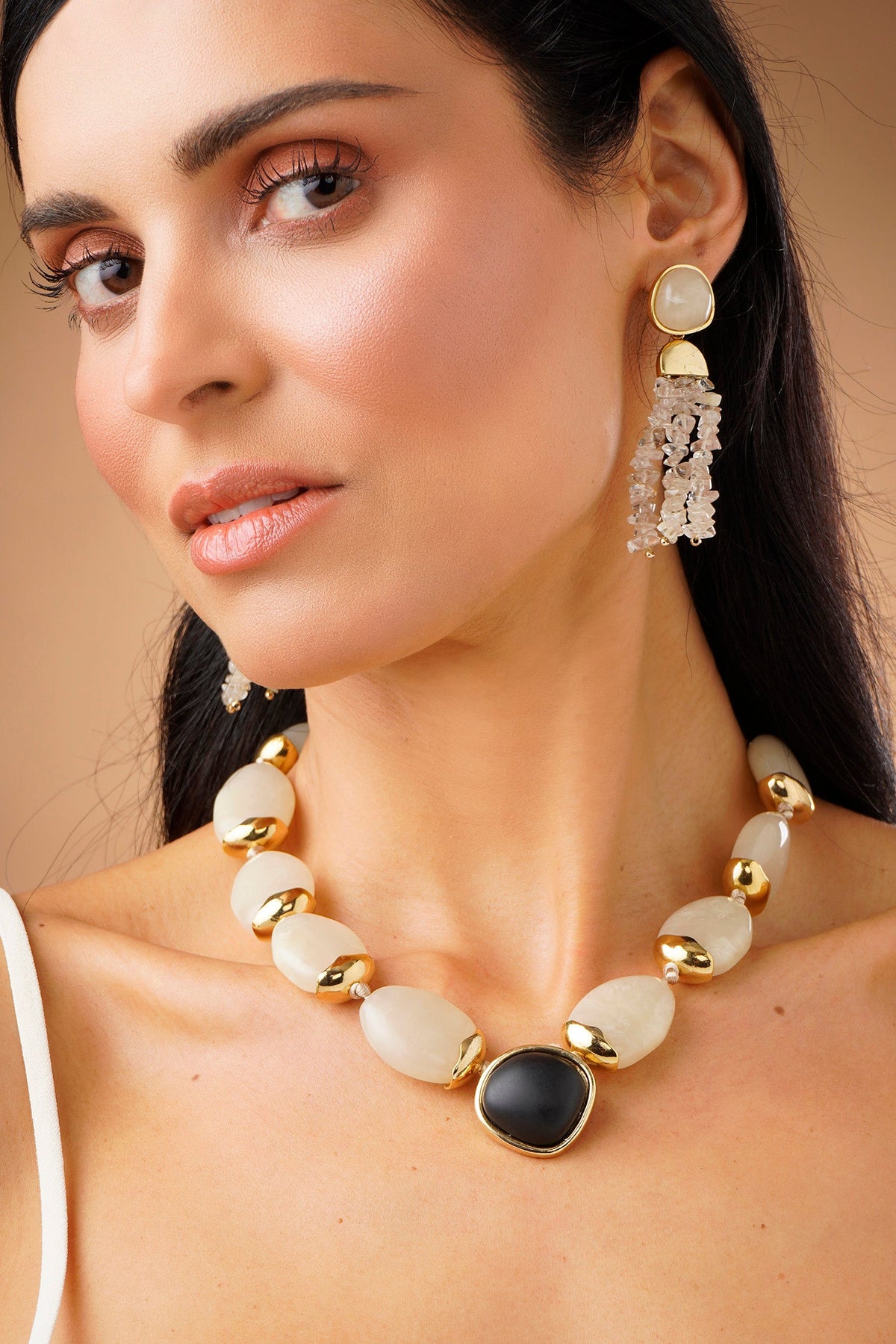 Resin Rain Drop Earring - Sand