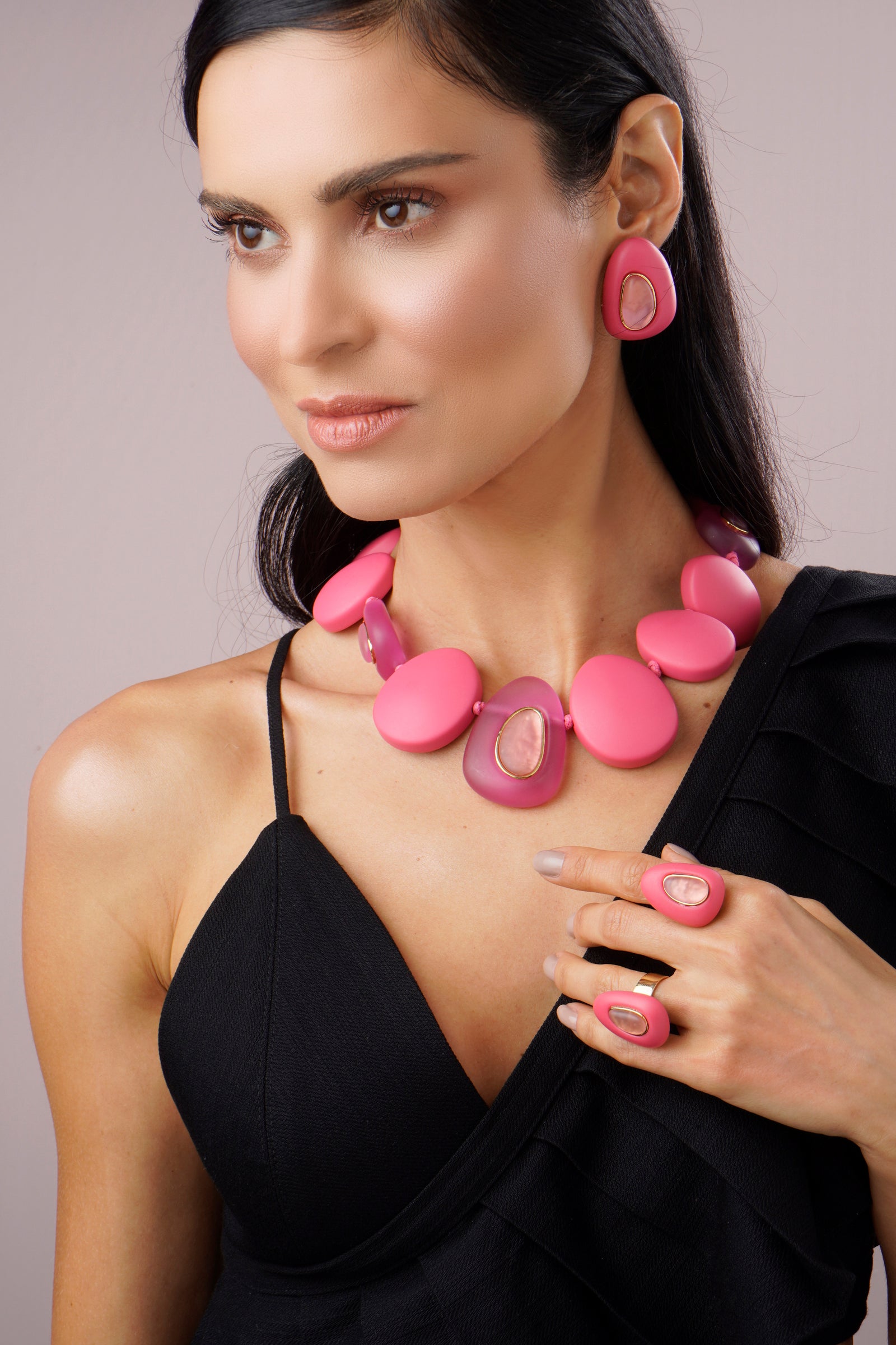 Resin Drop Ring Pink