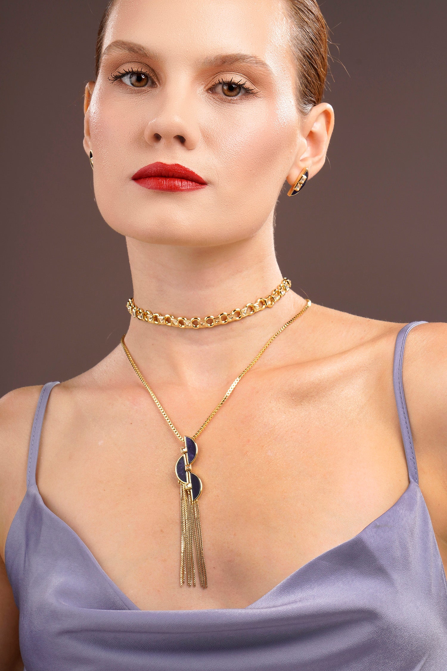 Connection Fringe Necklace Sodalite