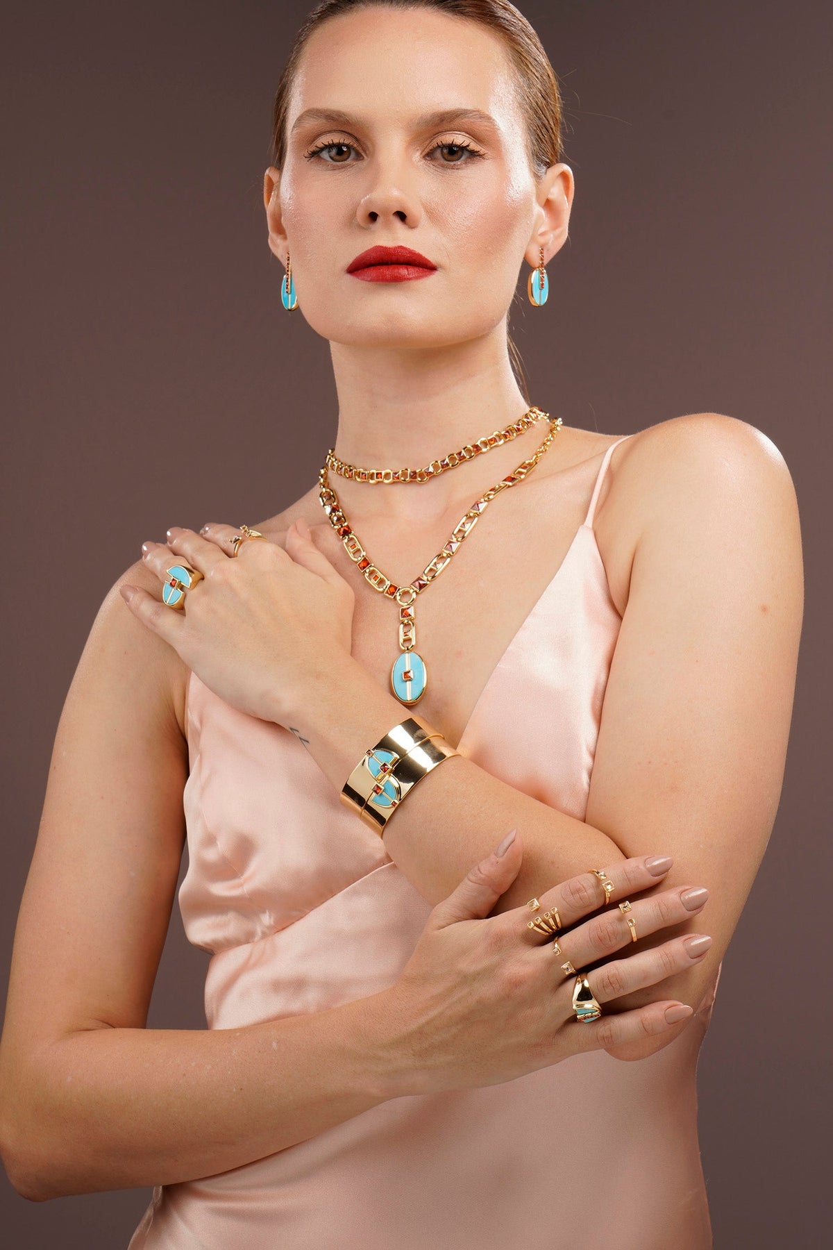 Inspire Drop Necklace Blue Howlite