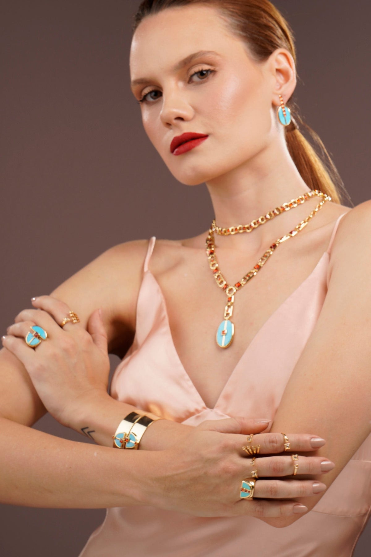 Symmetry Ring Blue Howlite