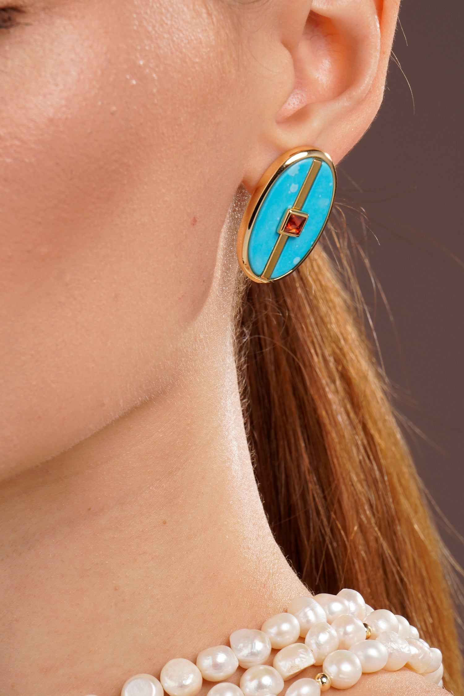 Inspire Earrings Blue Howlite
