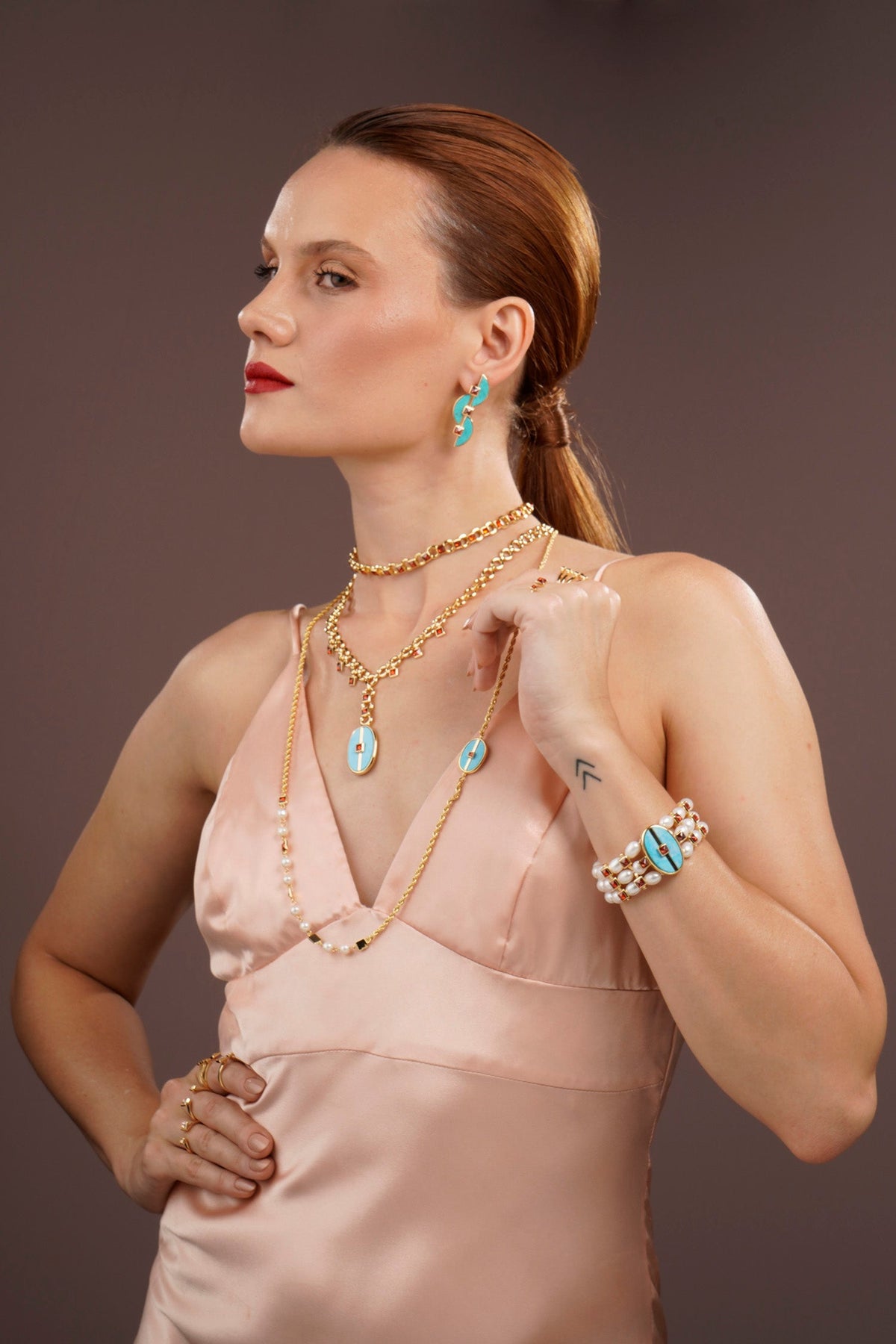 Inspire Pearl Bracelet Blue Howlite