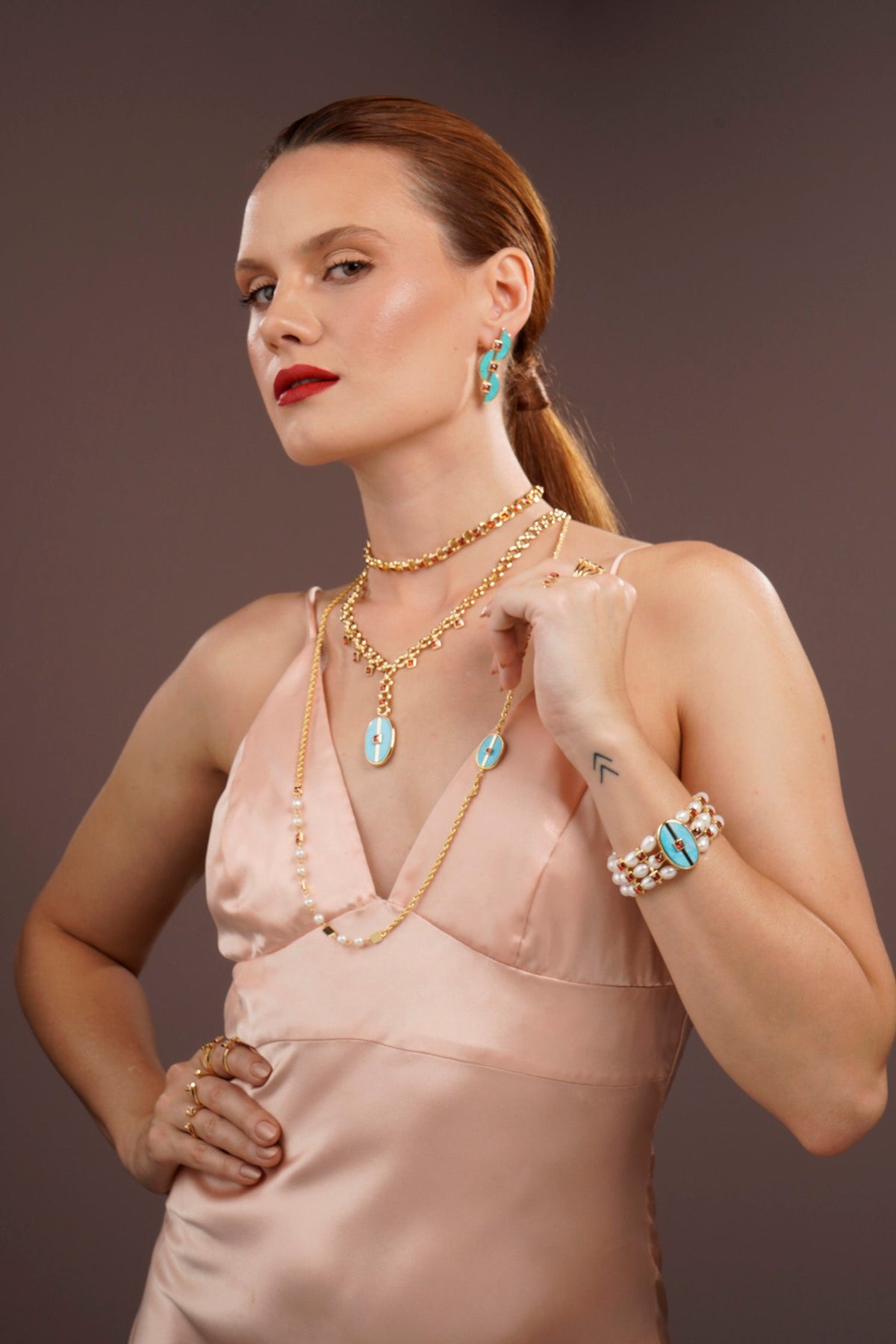 Mini Inspire Necklace Blue Howlite