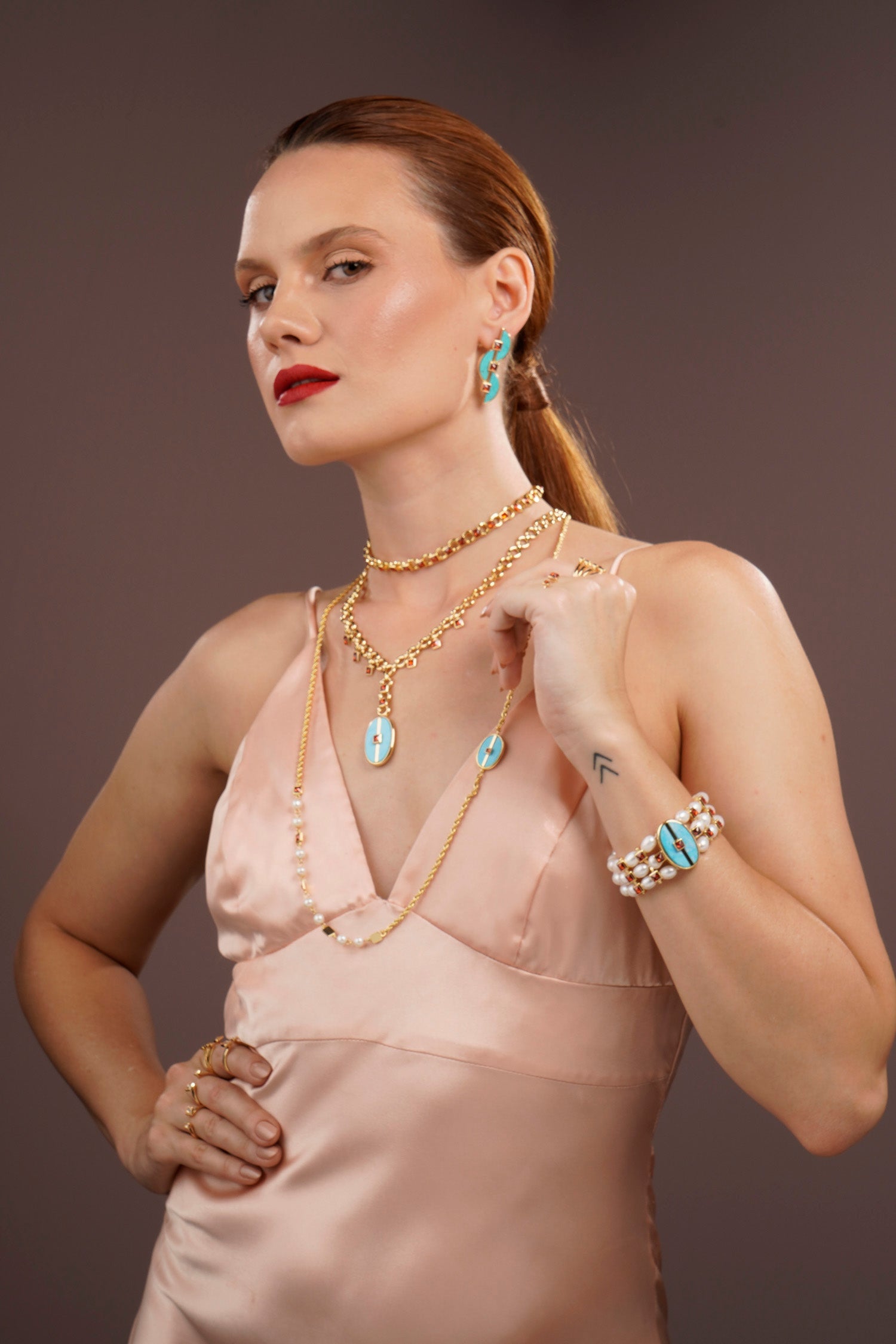 Mini Inspire Necklace Blue Howlite