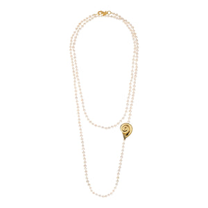 Shell Pearl Long Necklace