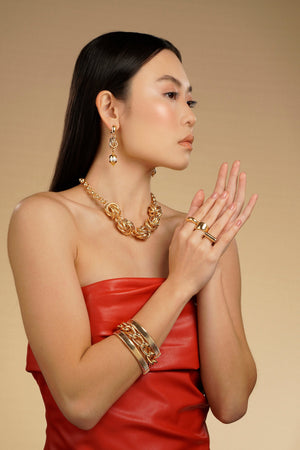 Cambodia Pearl Link Earrings
