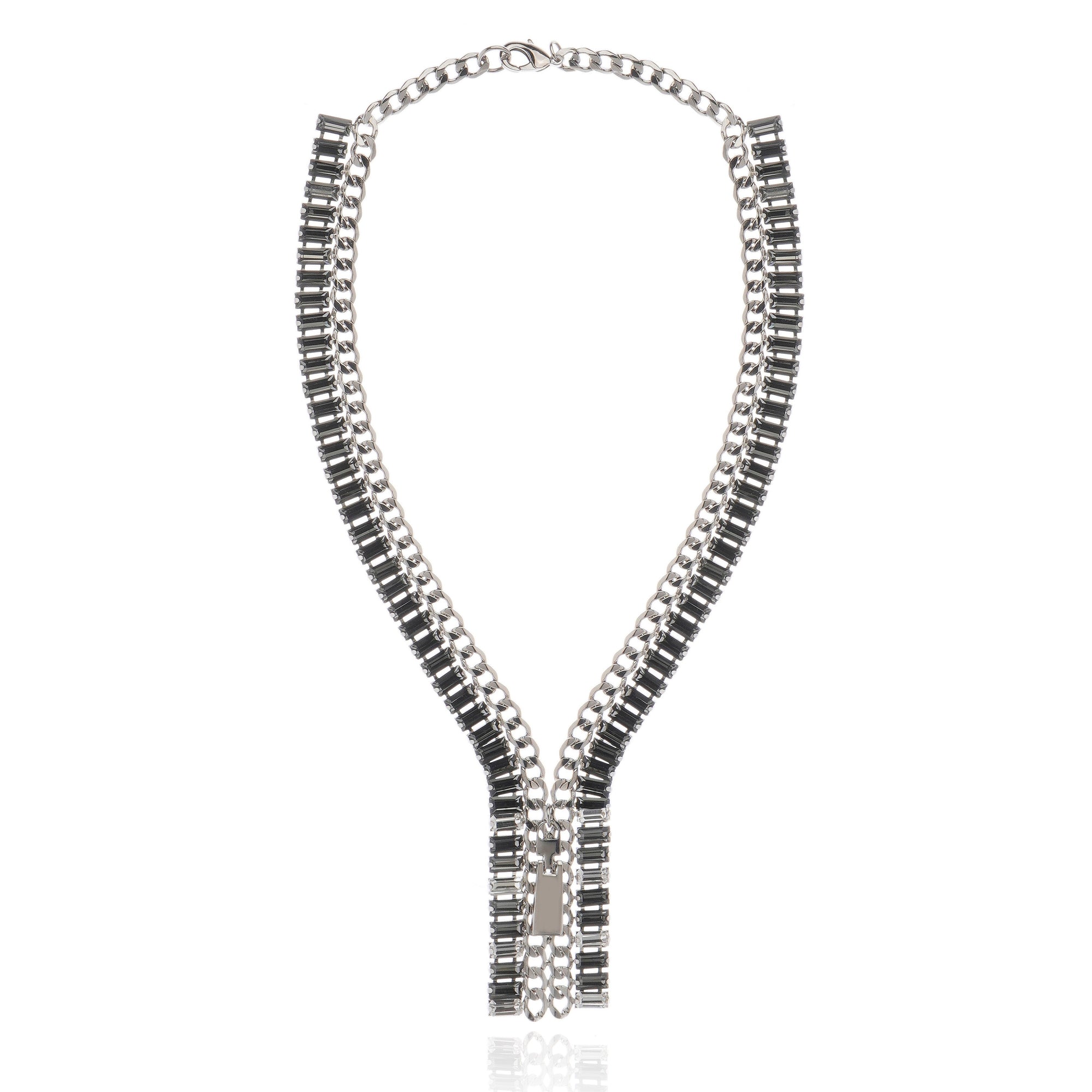 Noble Zipper Necklace Silver