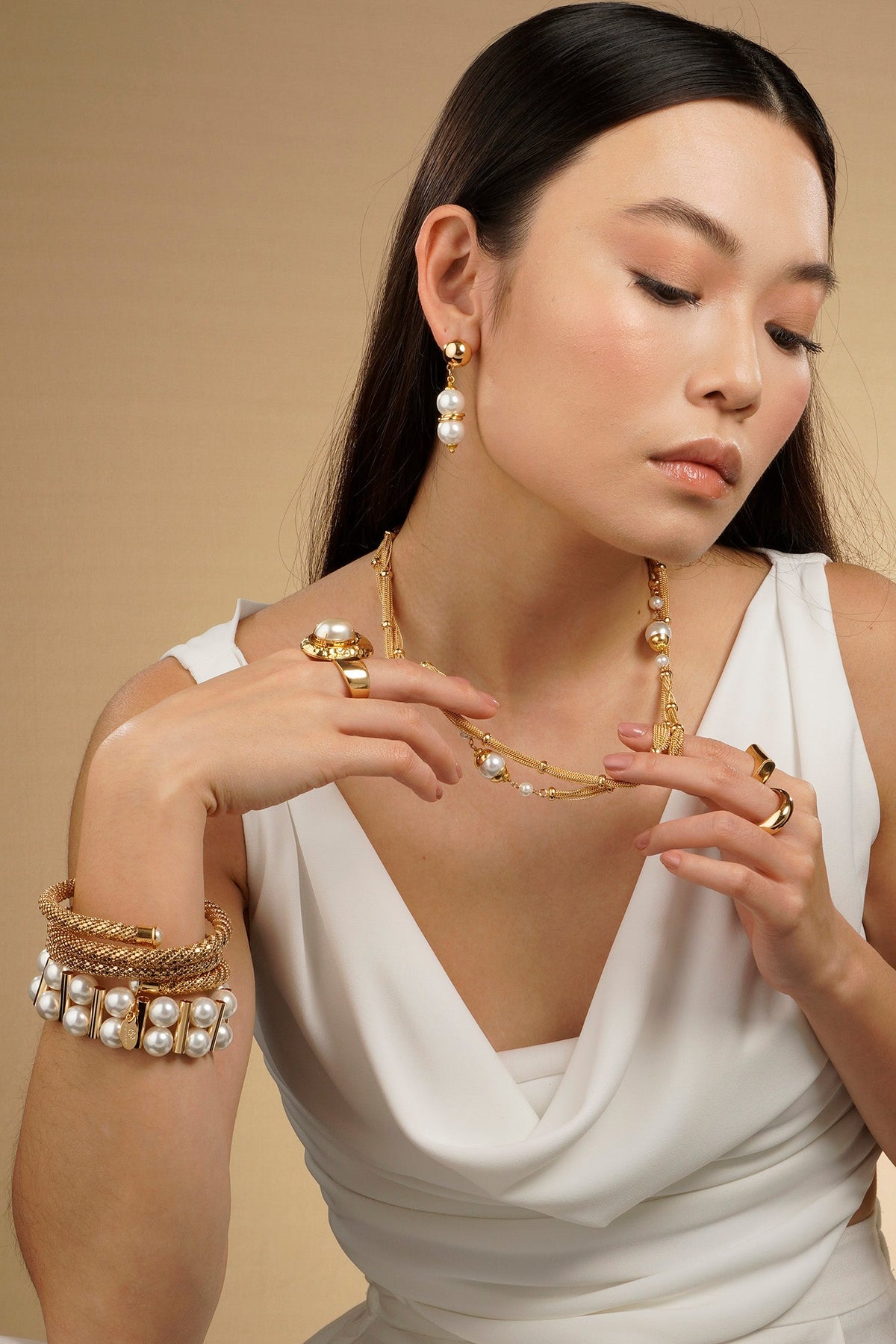 Mini Taj Mahal Earring - Pearl