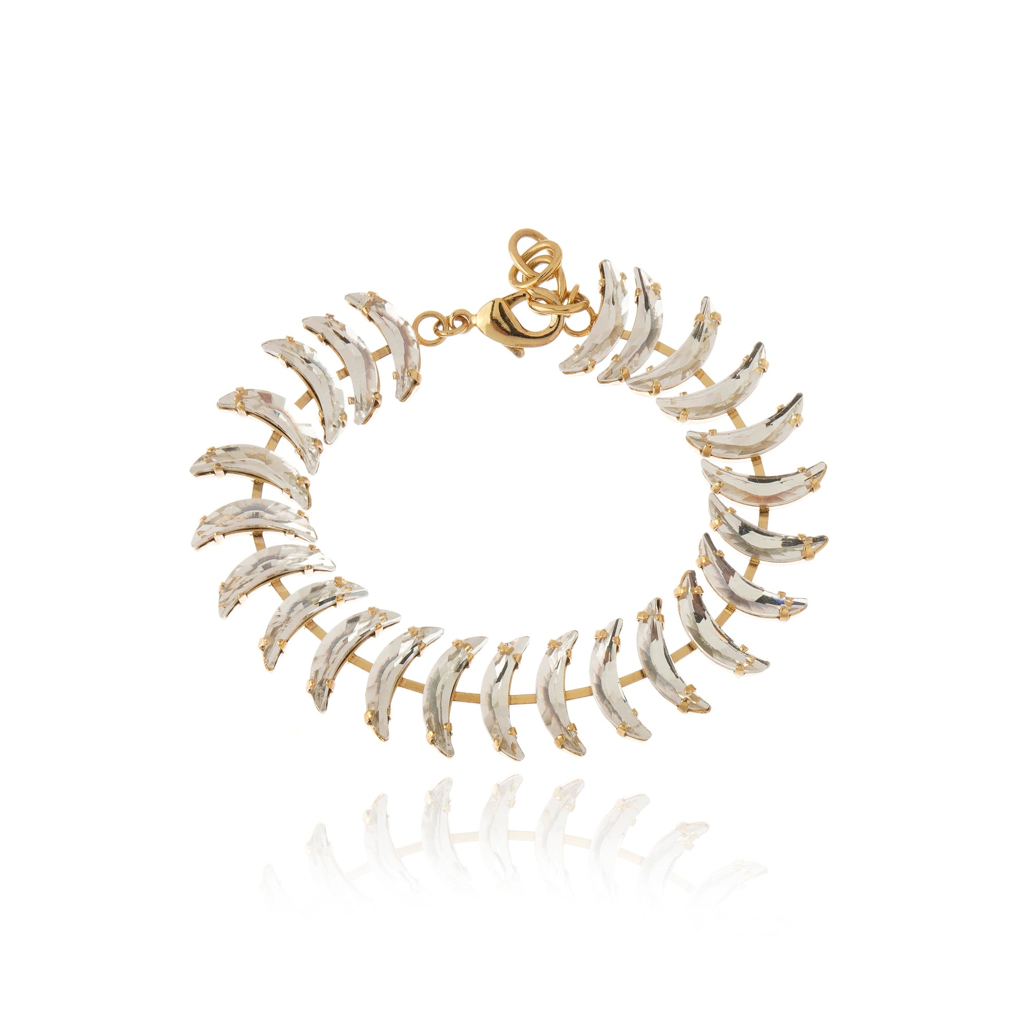 Helene Moon Bracelet Crystal Gold