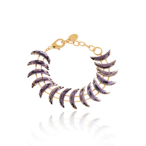 Helene Moon Bracelet Purple Gold