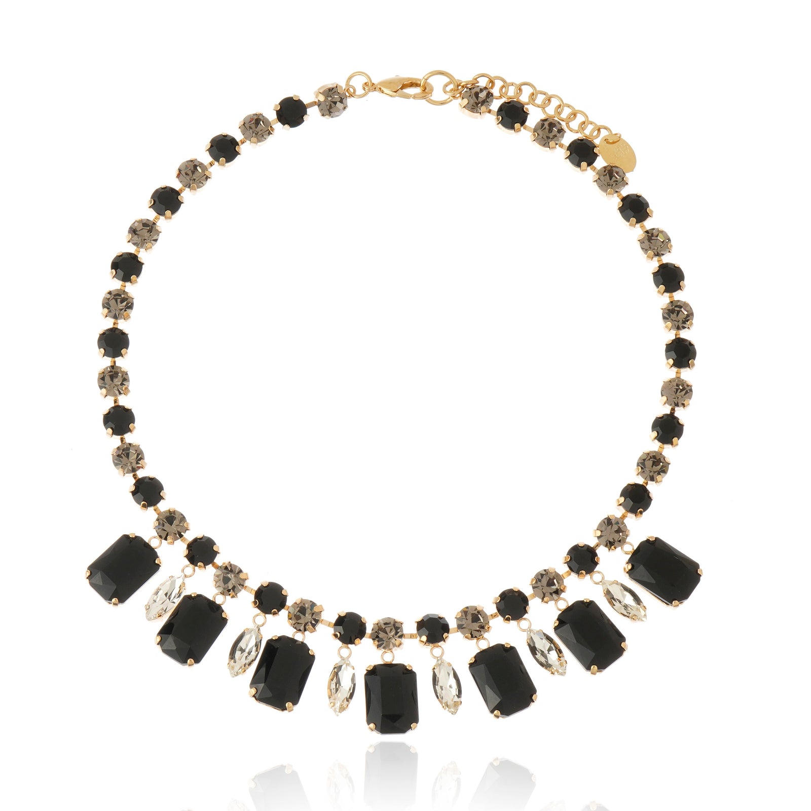 Lucida Necklace Crystal Black Diamond - Silver