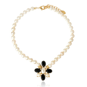 Maia Pearl Necklace Crystal