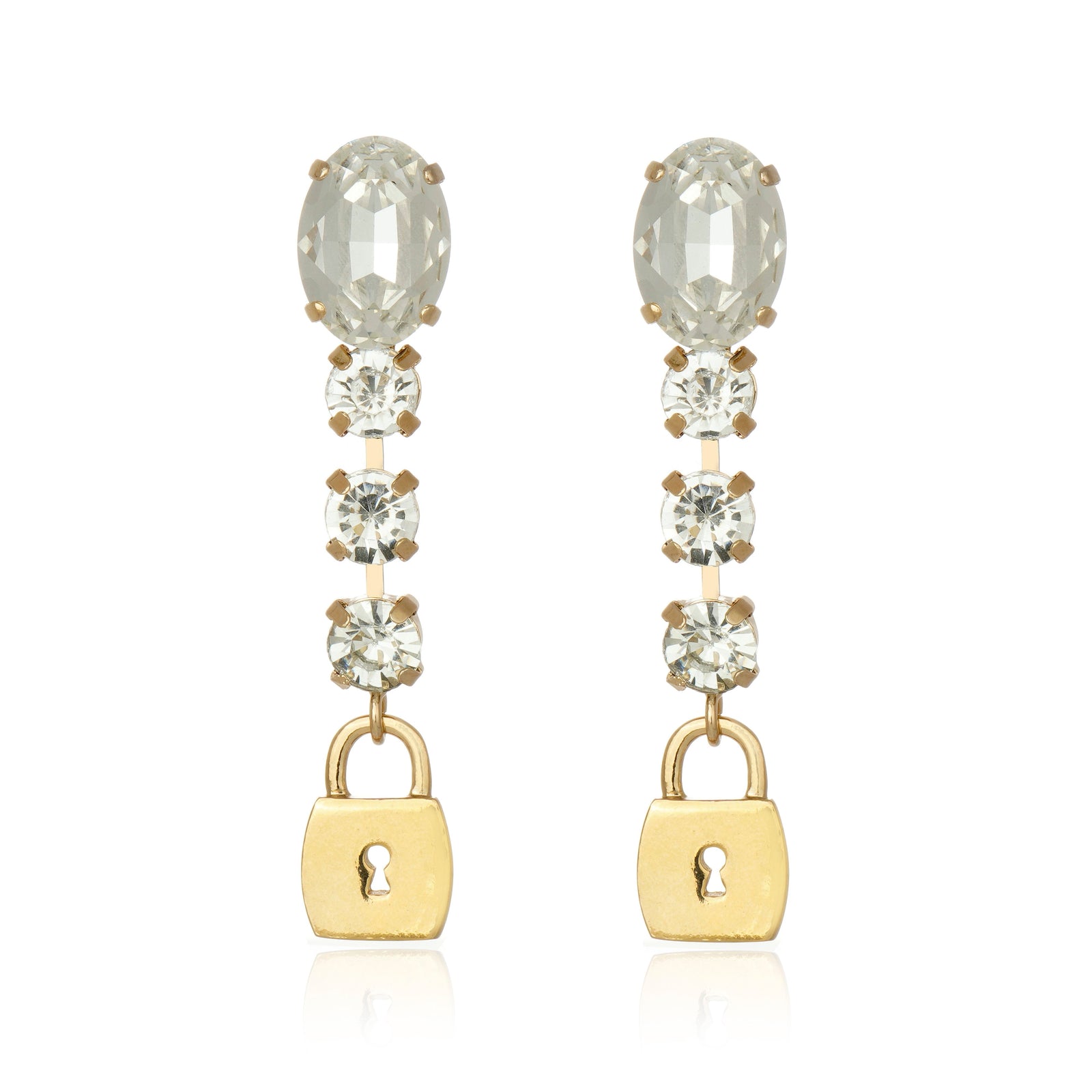 Rana Drop Earring Crystal Silver
