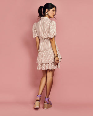 Ava Puff Sleeve Mini Dress - Mutli.