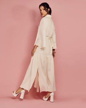 Agnes Bell Sleeve Maxi Dress - White