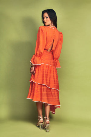 Mila Maxi Midi Dress - Orange