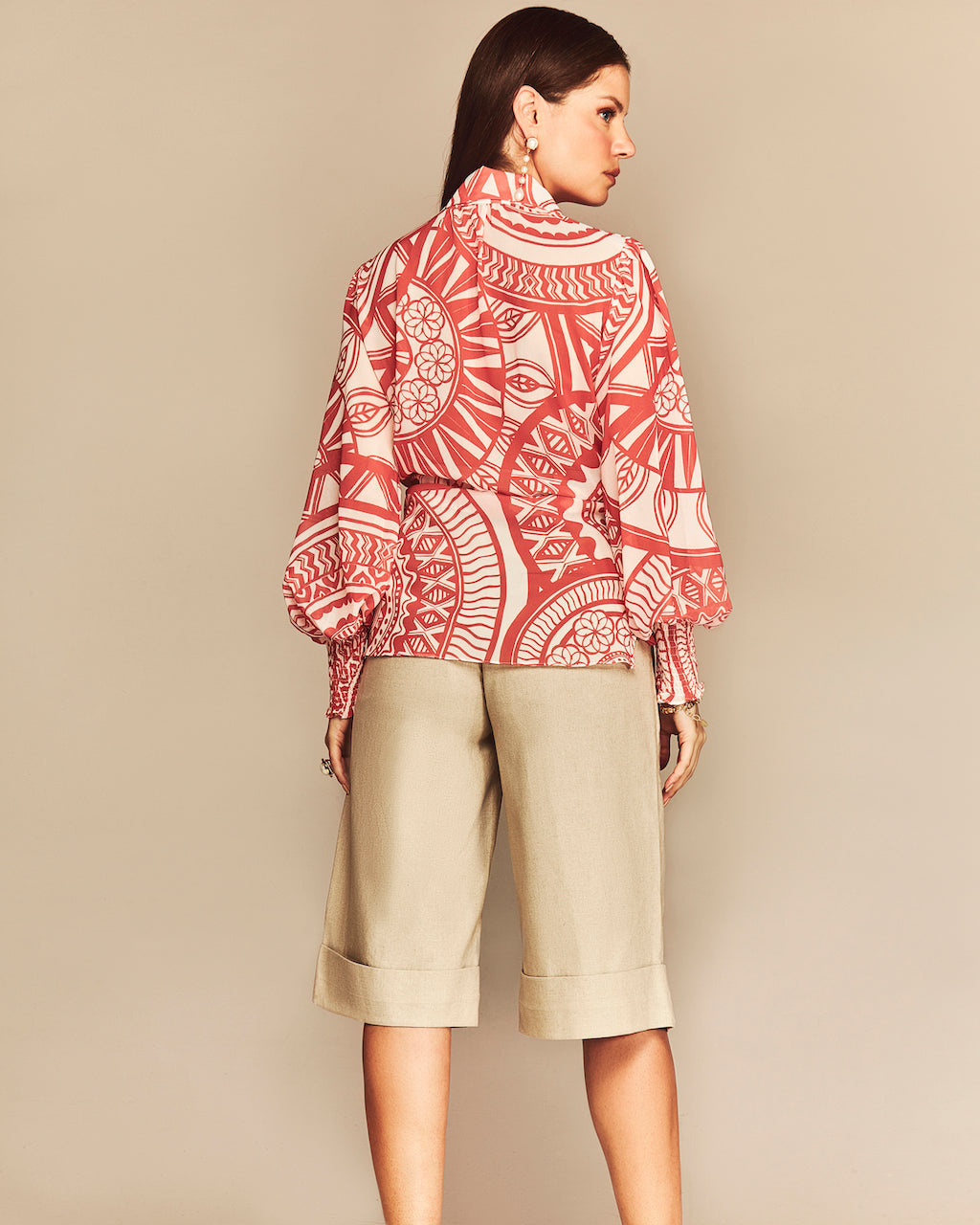 June Long Sleeve Blouse - Coral